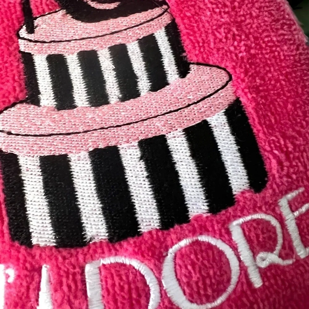 French Paris Bath Hand Towel Set of TWO | Barbie Pink
